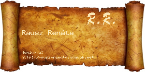 Rausz Renáta névjegykártya